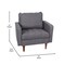 Flash Furniture Dark Gray Faux Linen Upholstered Tufted Chair IS-PC100-DKGY-GG - alternate 2